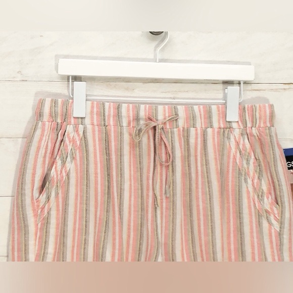 Briggs Wm's Linen Blend Short • Sz L • Pink Stripe • NWT - Picture 5 of 9